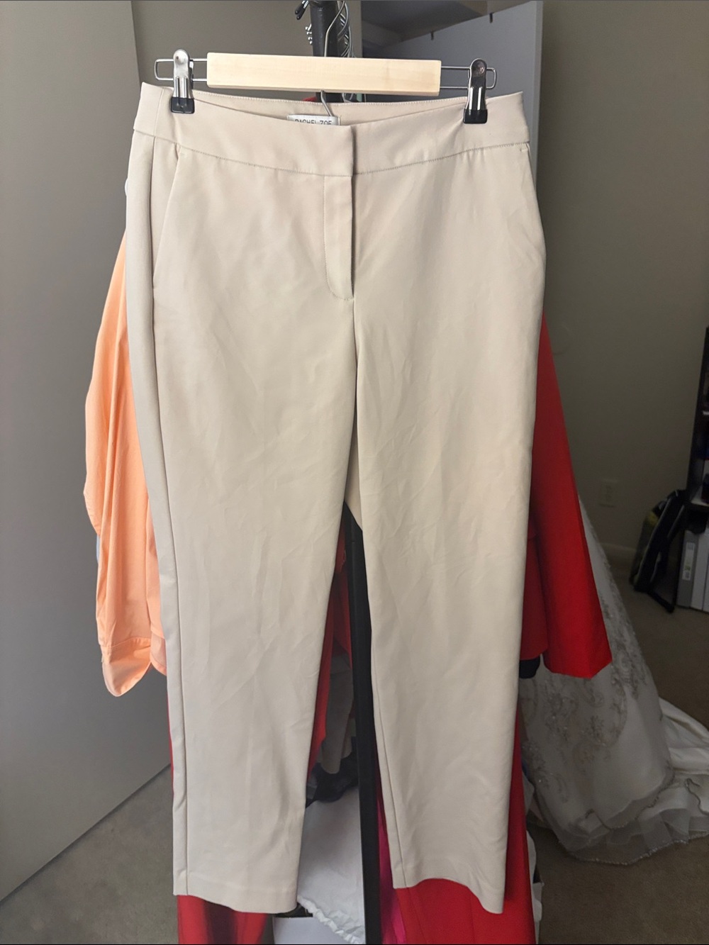 Rachel Zoe Cream Slim Cropped Ankle Pants